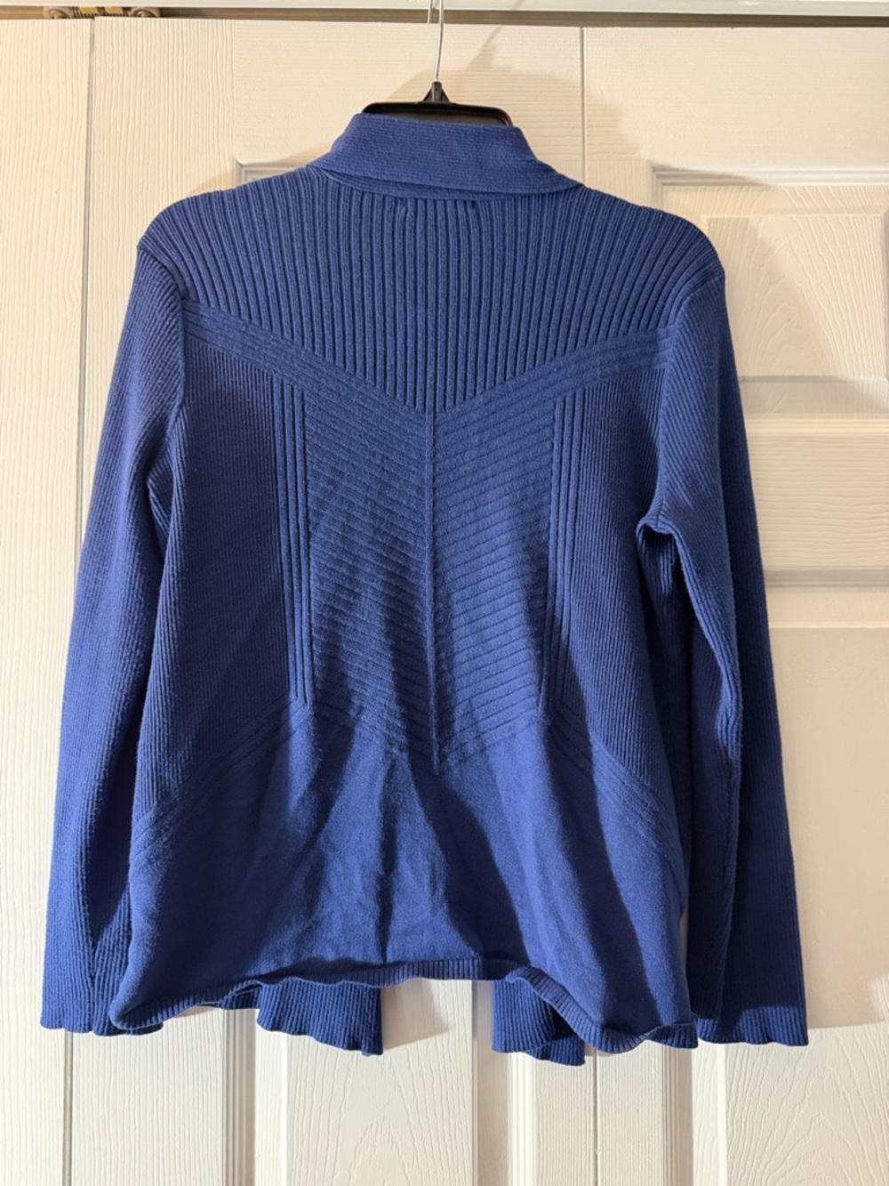 Madison Royal Blue Open-Front Ribbed Cardigan - Picture 4 of 5